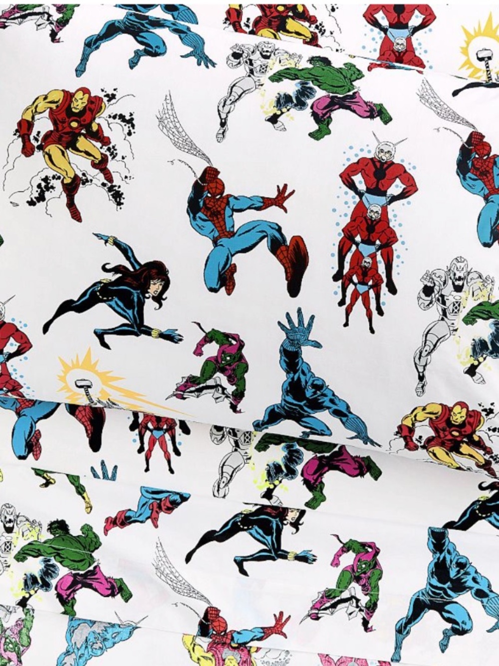 Pottery Barn Kids Glow in the dark Marvel Heroes Twin Sheet set